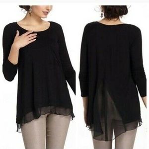 Anthro chiffon trimmed tunic (dark gray version)